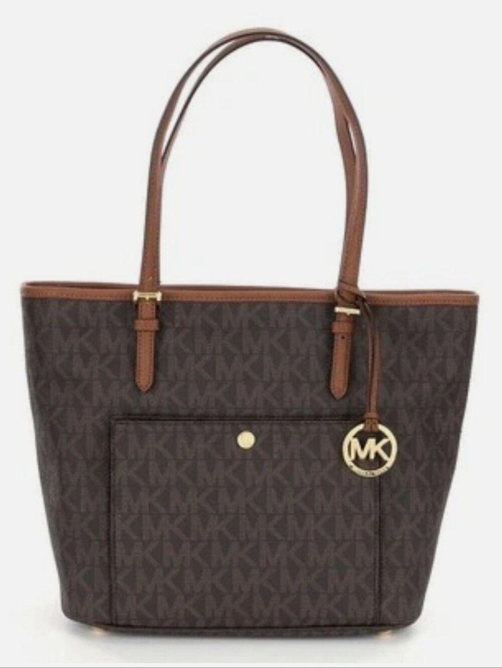 Michael Kors Jet Set Logo Snap Pocket Tote Bag